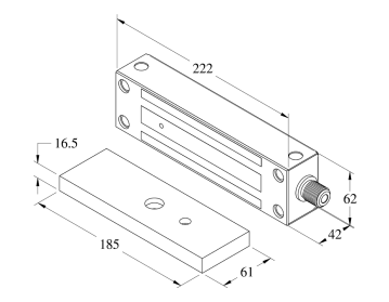 SmartKing™ Outdoor stainless steel surface mount electromagnet 5000N Monitored , 12-24VDC