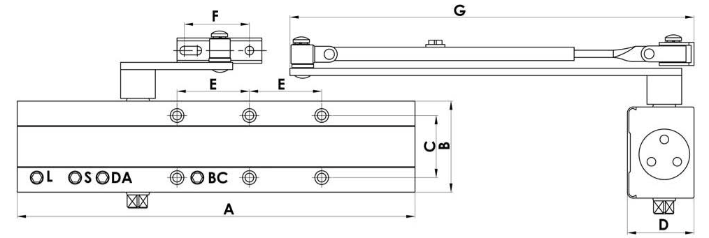 SmartKing™ Door Closer EN 2-6 20-120kg DCDA Body