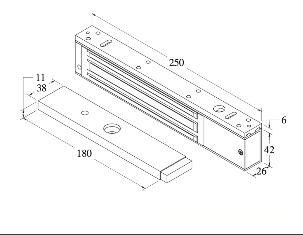 SmartKing™ Indoor Double surface Mount Electromagnet 3000N monitored (RRRR), 12/24Vdc