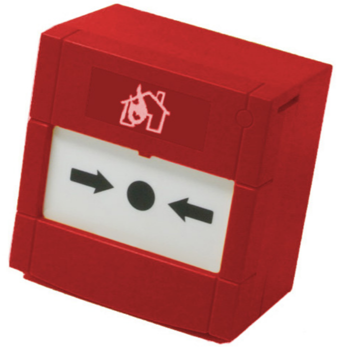 Emergency push button double pole EN54-11 reset, Red